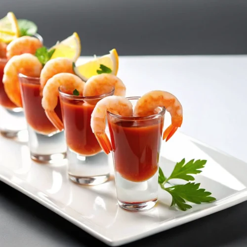 Shrimp Cocktail Shooters with Spicy Cocktail Sauce