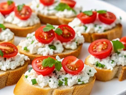 Ricotta and Herb Crostini with Sweet Cherry Tomatoes