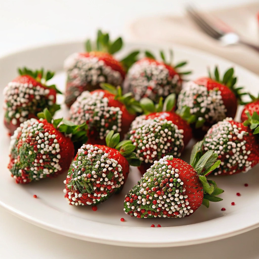Chocolate-Dipped Strawberries with Holiday Sprinkles