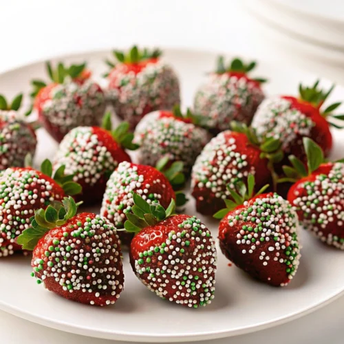 Chocolate-Dipped Strawberries with Holiday Sprinkles