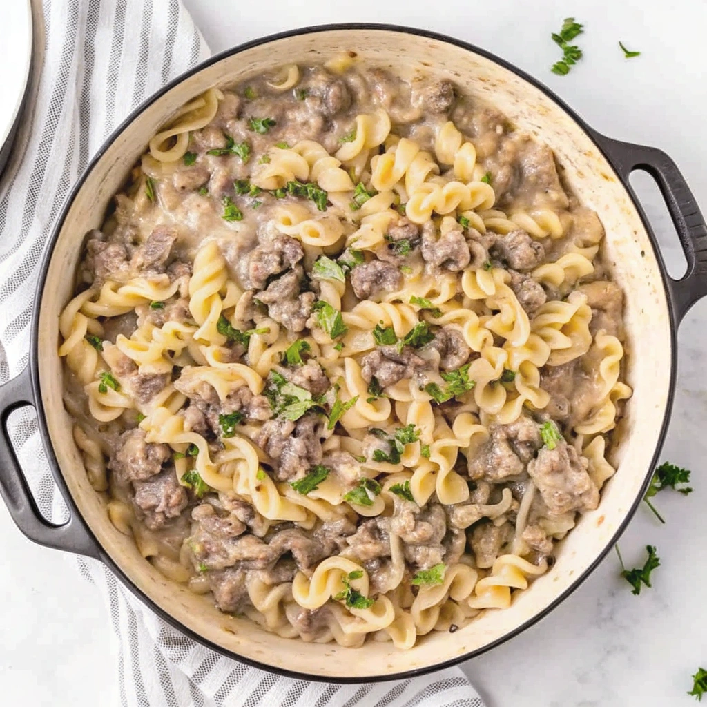 One-Pot Ground Beef Stroganof