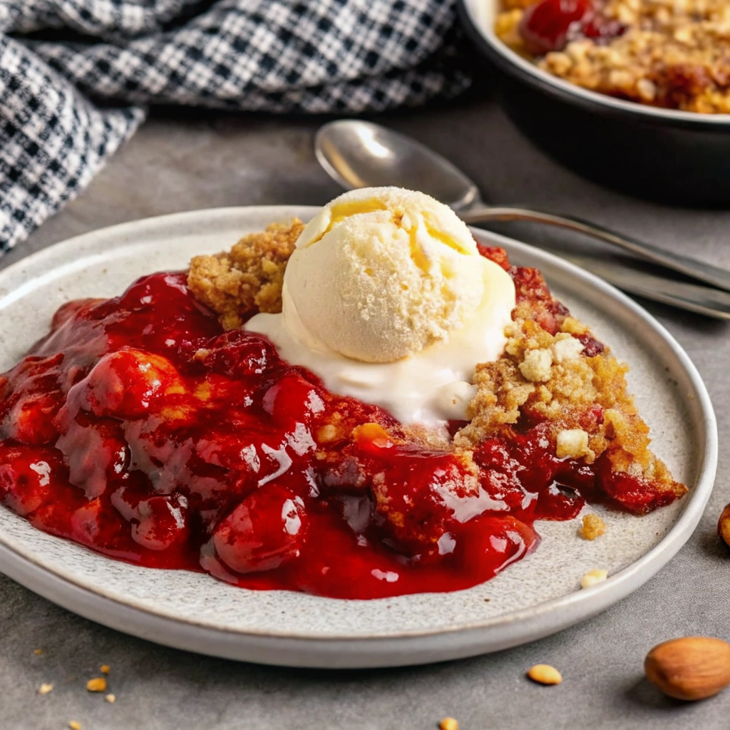 The Easiest Crockpot Cherry Cobbler