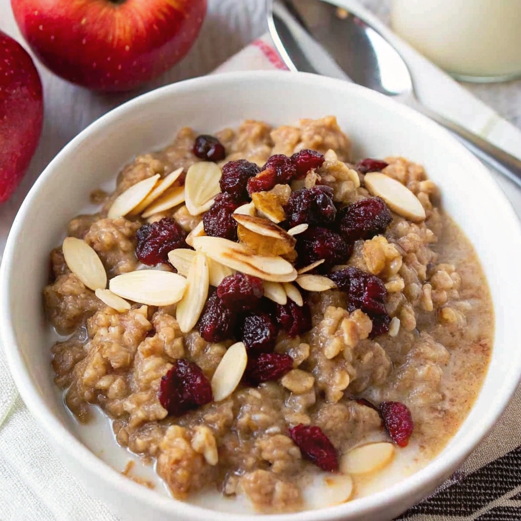 Apple Cinnamon Crockpot Oatmeal