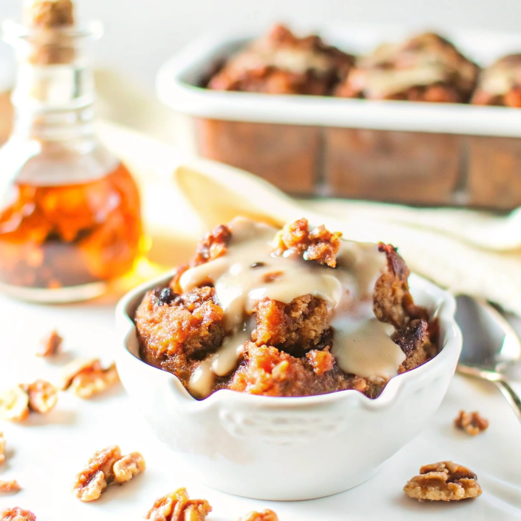 The COZY Maple Walnut Bread Pudding