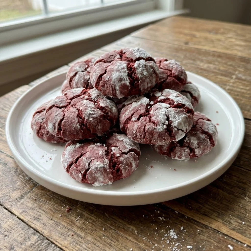 Red Velvet Crinkle Cookies