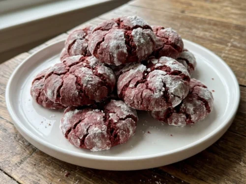 Red Velvet Crinkle Cookies