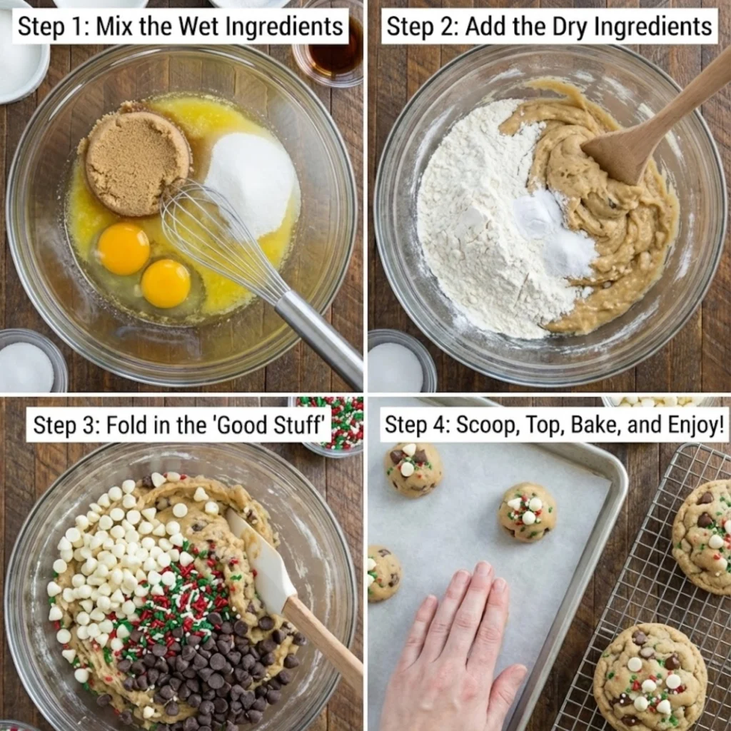 Chocolate Chip Christmas Cookies Step by Step