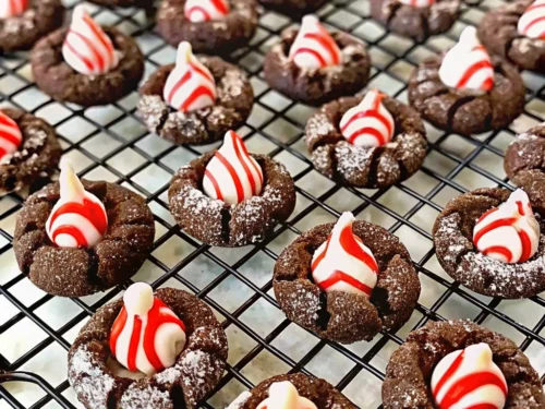 Chocolate Candy Cane Blossoms