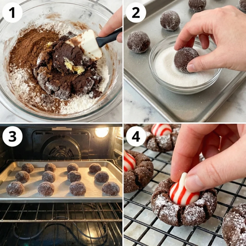Chocolate Candy Cane Blossoms Step By Step
