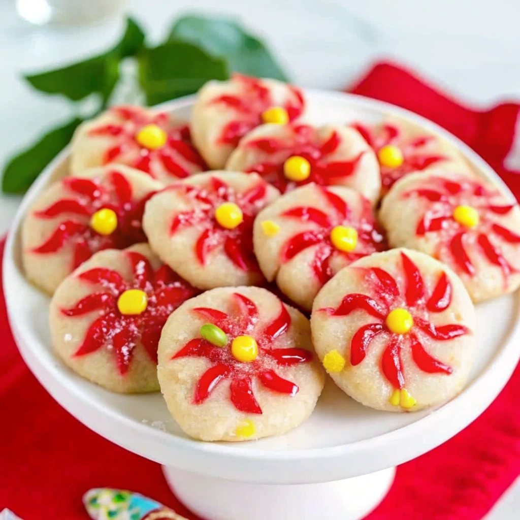 FESTIVE Poinsettia Cookies