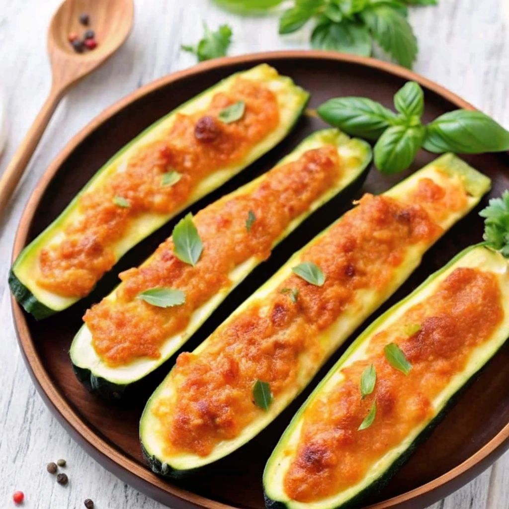 Baked Turkey Zucchini Boats