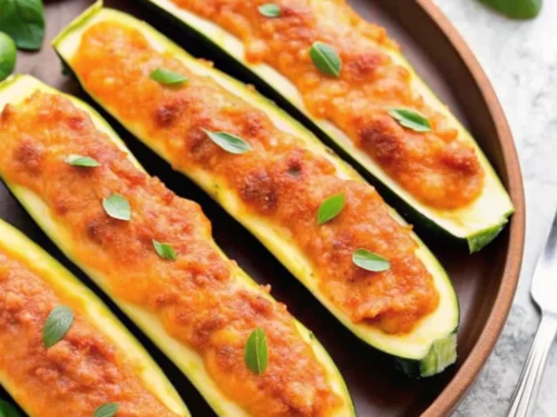 Baked Turkey Zucchini Boats