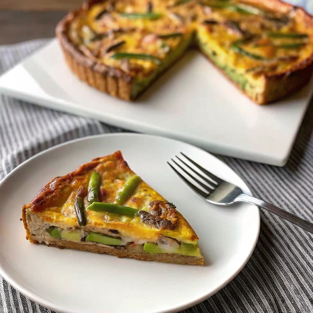 Hashbrown Crusted Asparagus Quiche