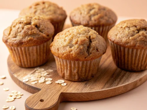 Fluffy Banana Oatmeal Muffins