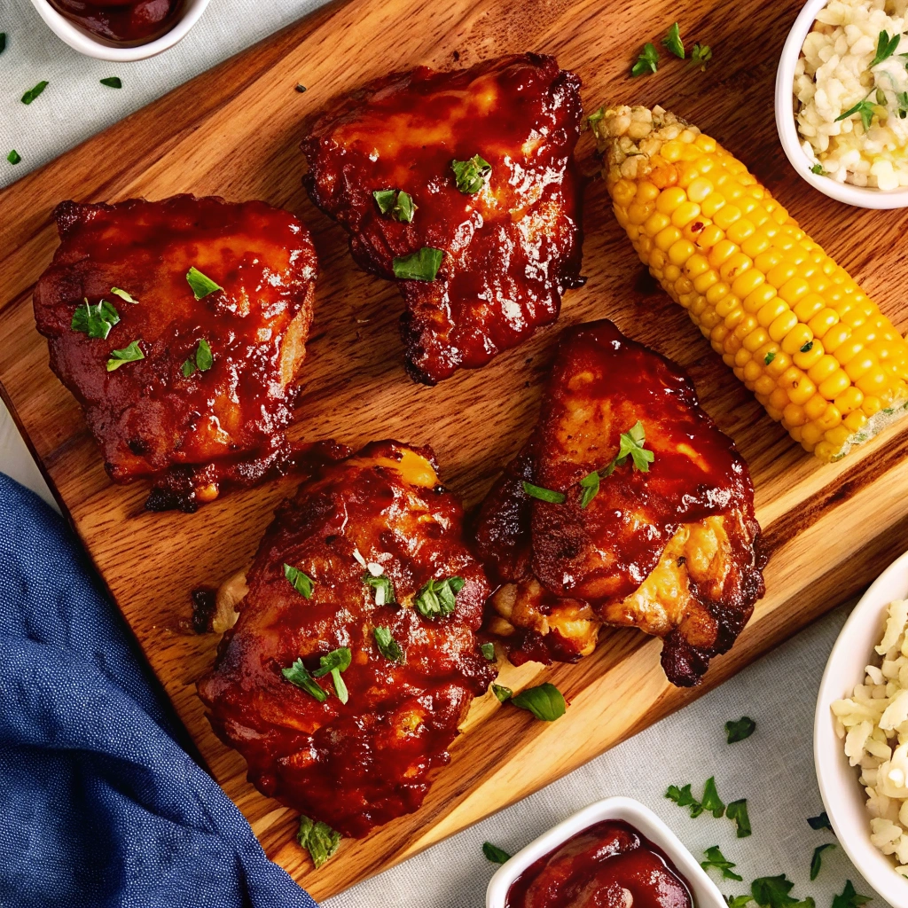 Oven Baked BBQ Boneless Chicken Thighs