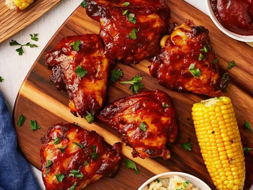 Oven Baked BBQ Boneless Chicken Thighs