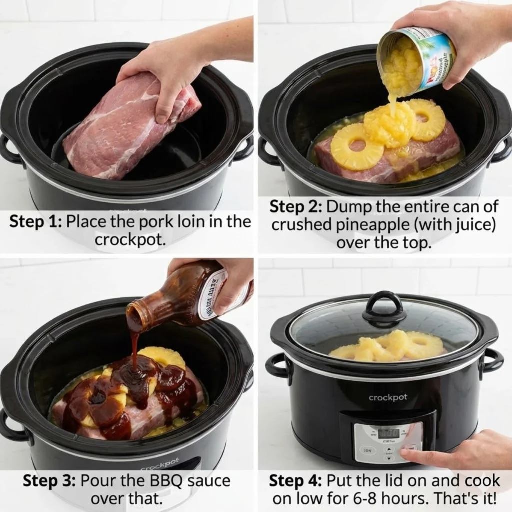 Slow Cooker Pineapple Pork Loin Step by Step