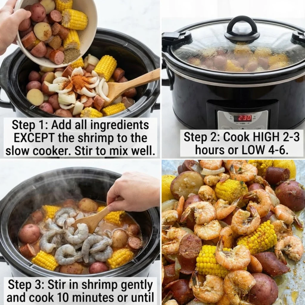 Slow Cooker Low Country Boil Step by step