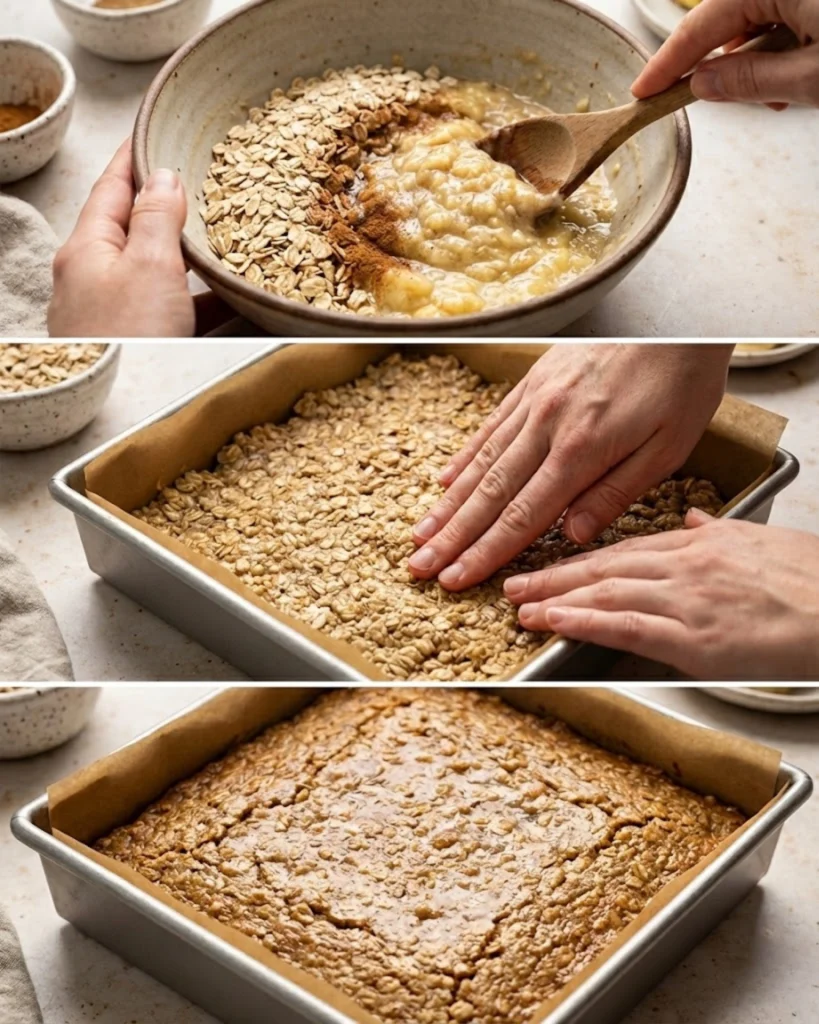 Banana Oatmeal Bars steps