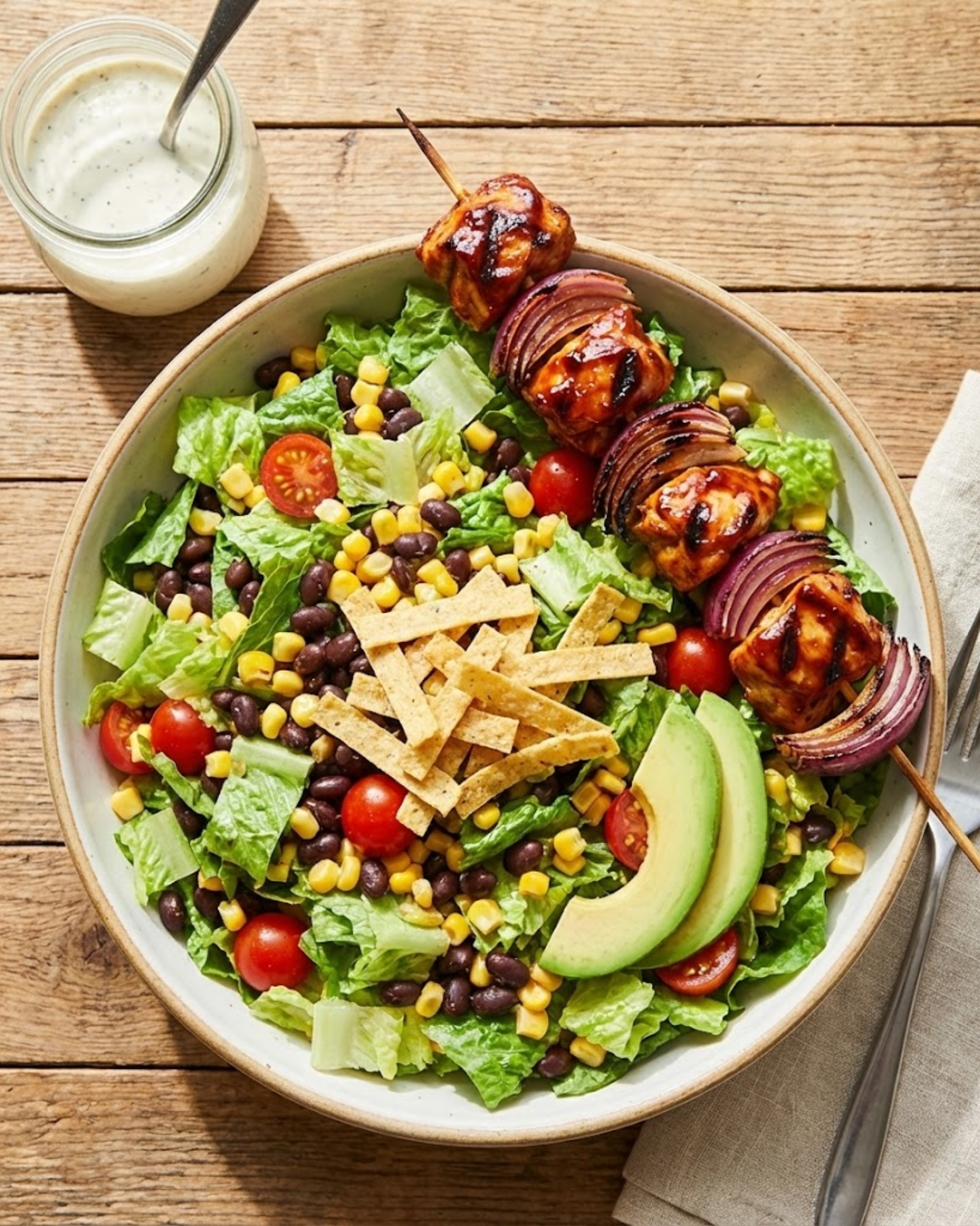 BBQ Chicken Skewer Salad