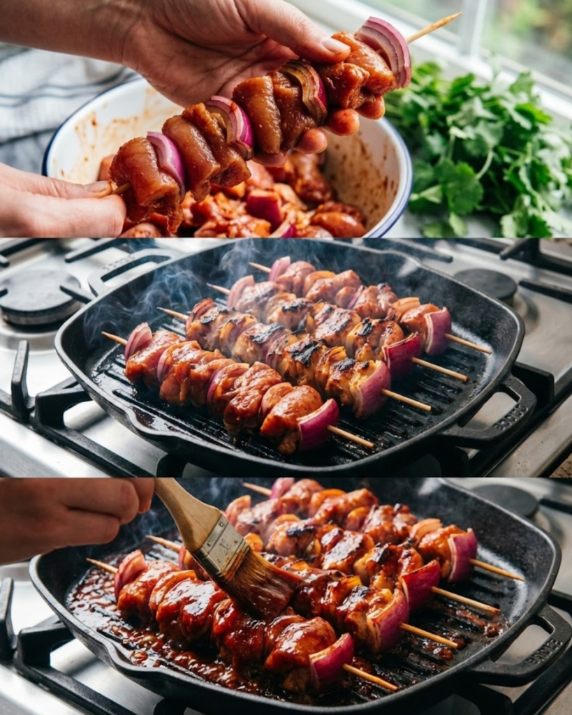 BBQ Chicken Skewer Salad steps