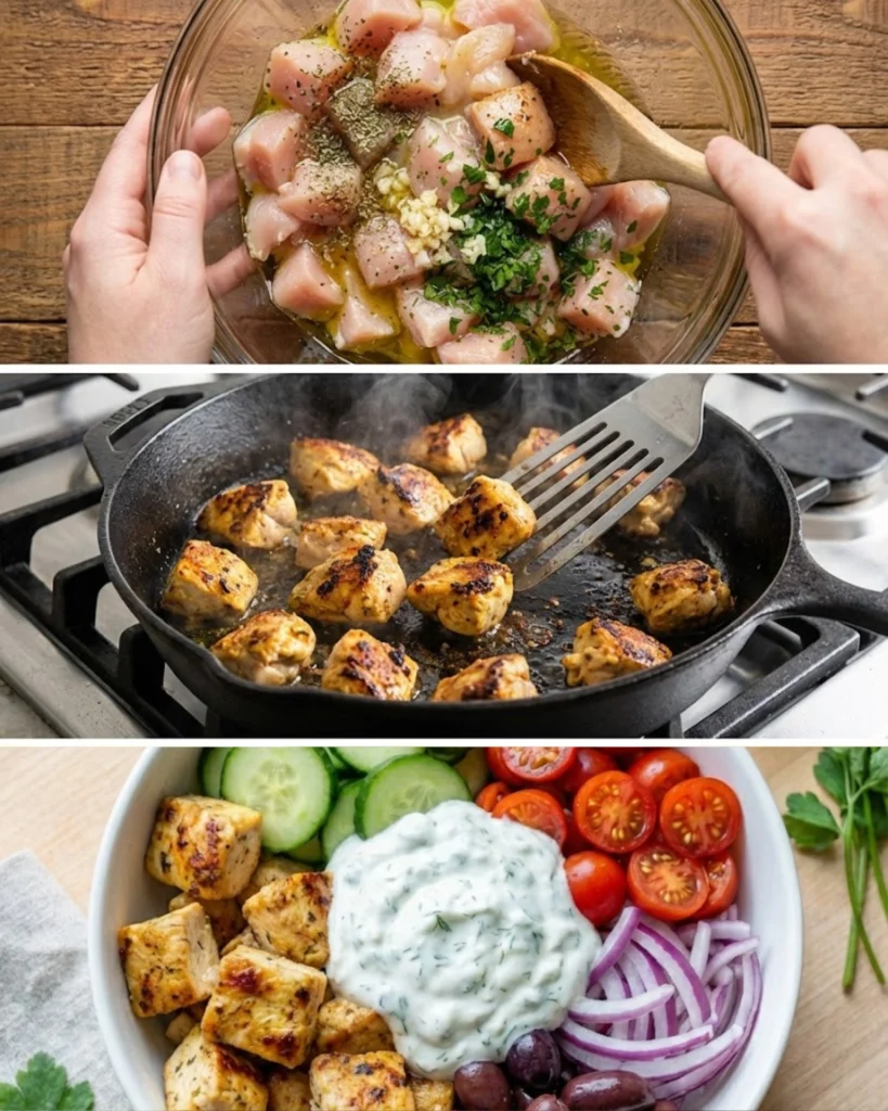 Healthy Greek Chicken Bowls steps