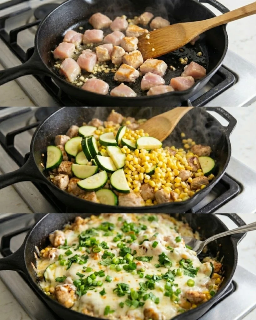 Tex Mex Chicken and Zucchini Skillet steps
