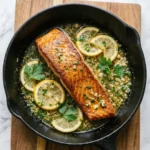 One Skillet Salmon with Lemon Garlic Butter