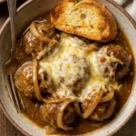 Crockpot French Onion Meatballs
