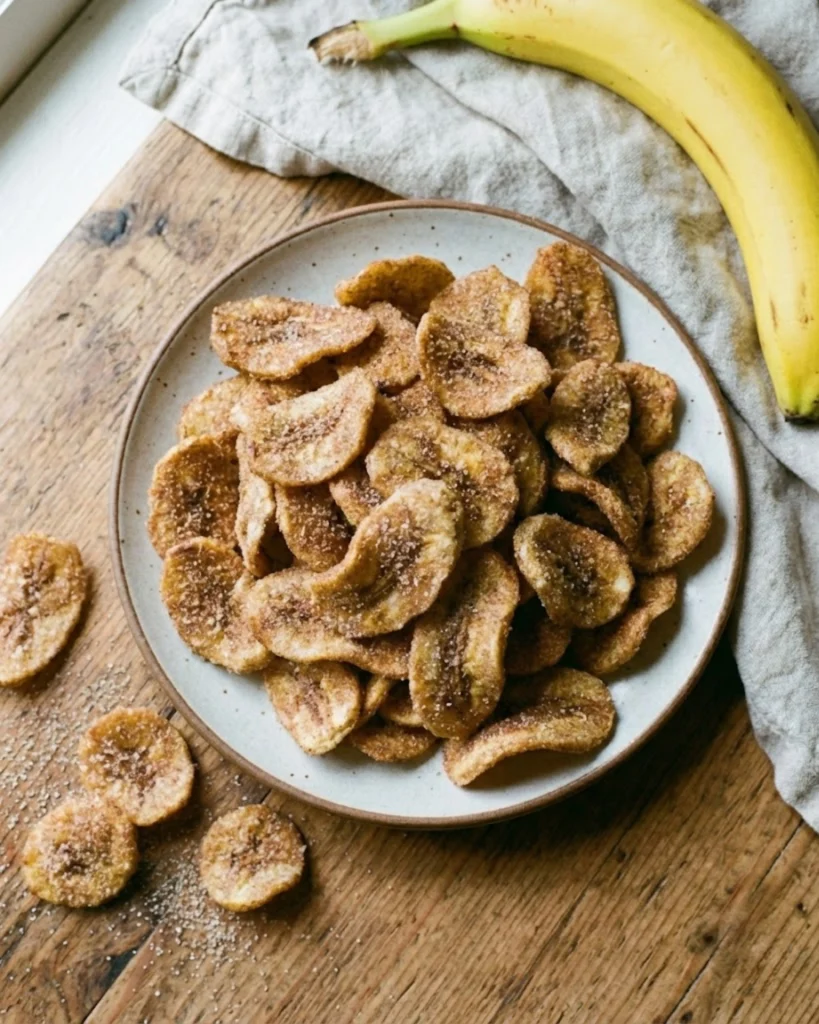 Cinnamon-Sugar Air Fryer Banana Chips
