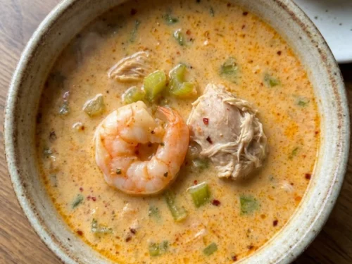 Keto Cajun Chicken and Shrimp Soup