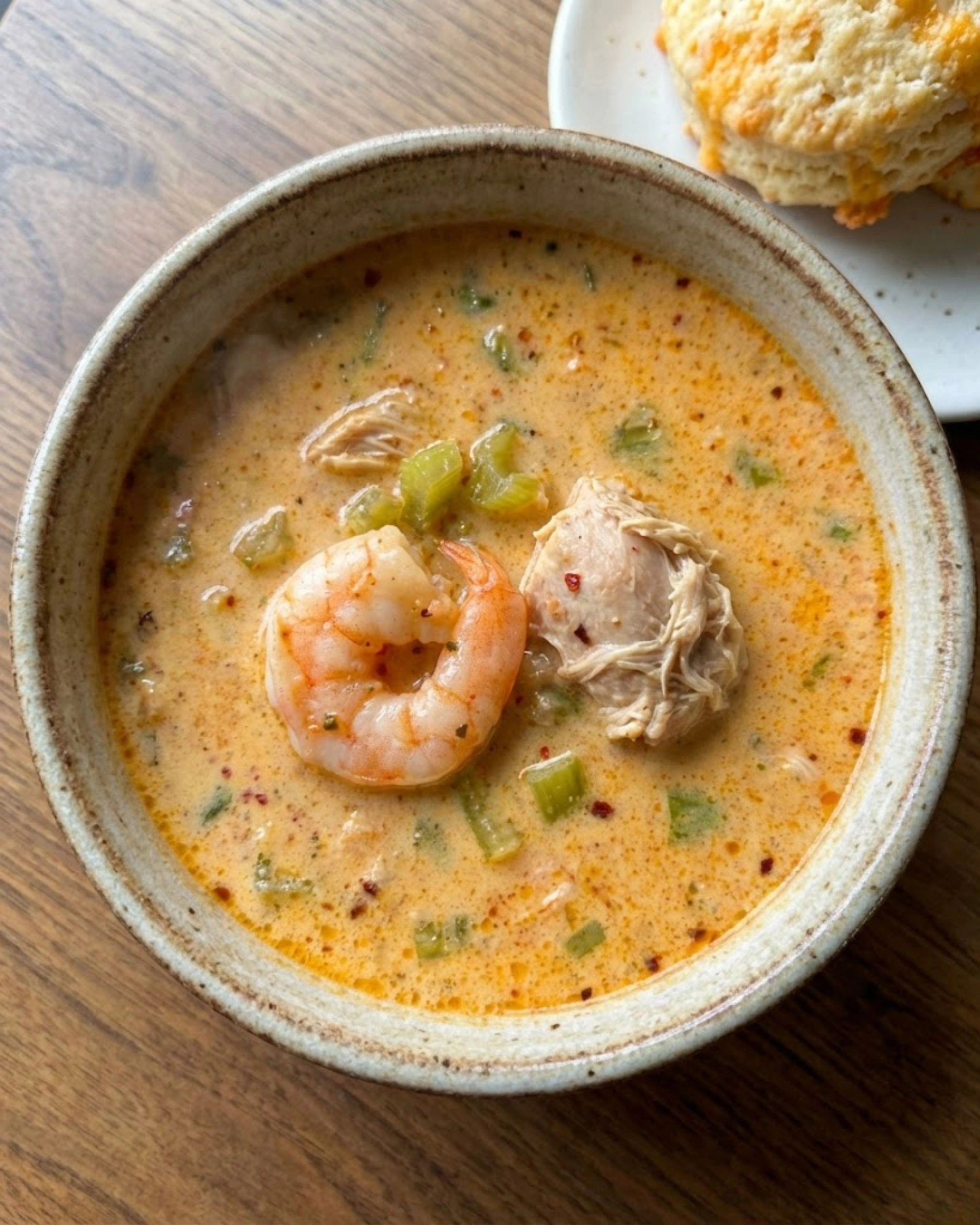 Keto Cajun Chicken and Shrimp Soup