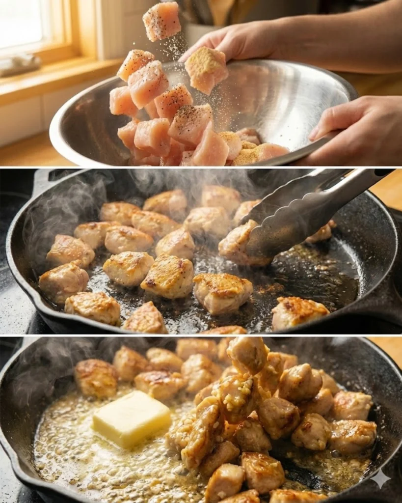 Garlic Butter Chicken Bites steps