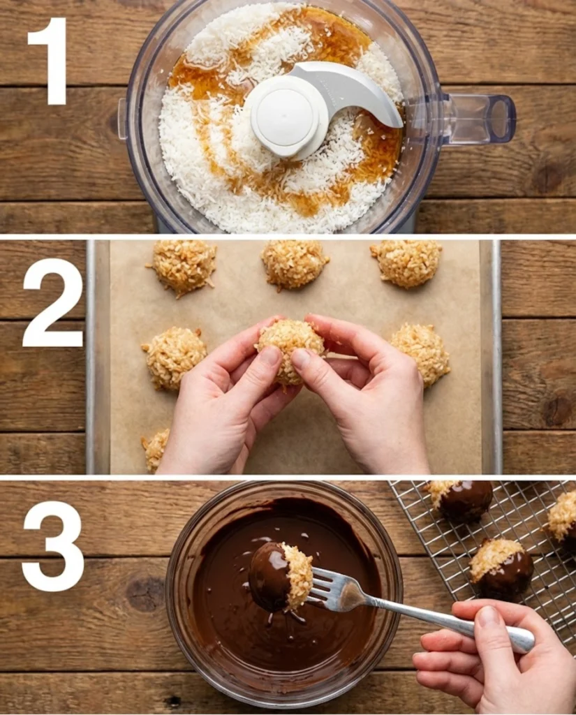 Chocolate Coconut Bites steps