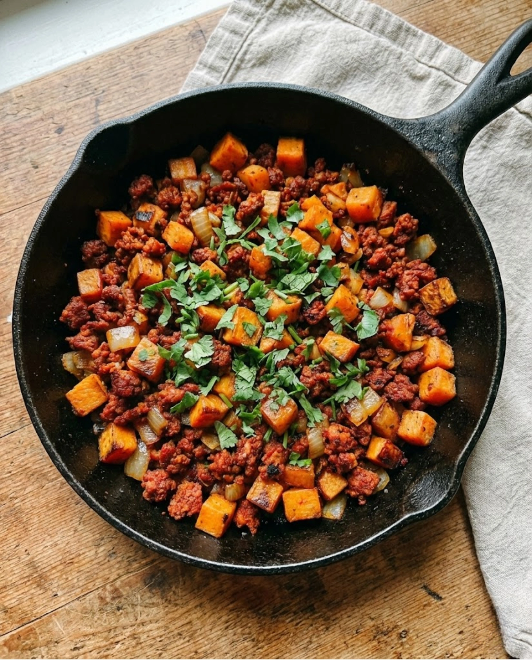 Chorizo & Sweet Potato Skillet Hash