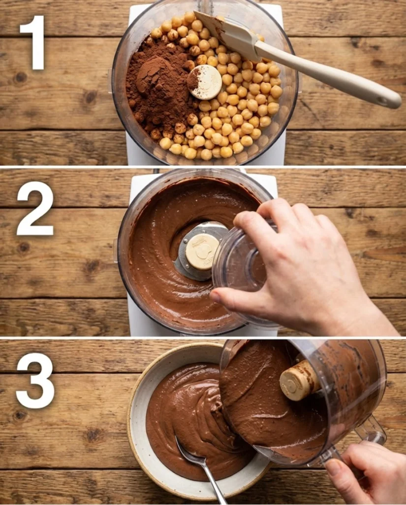 Chocolate Hummus steps