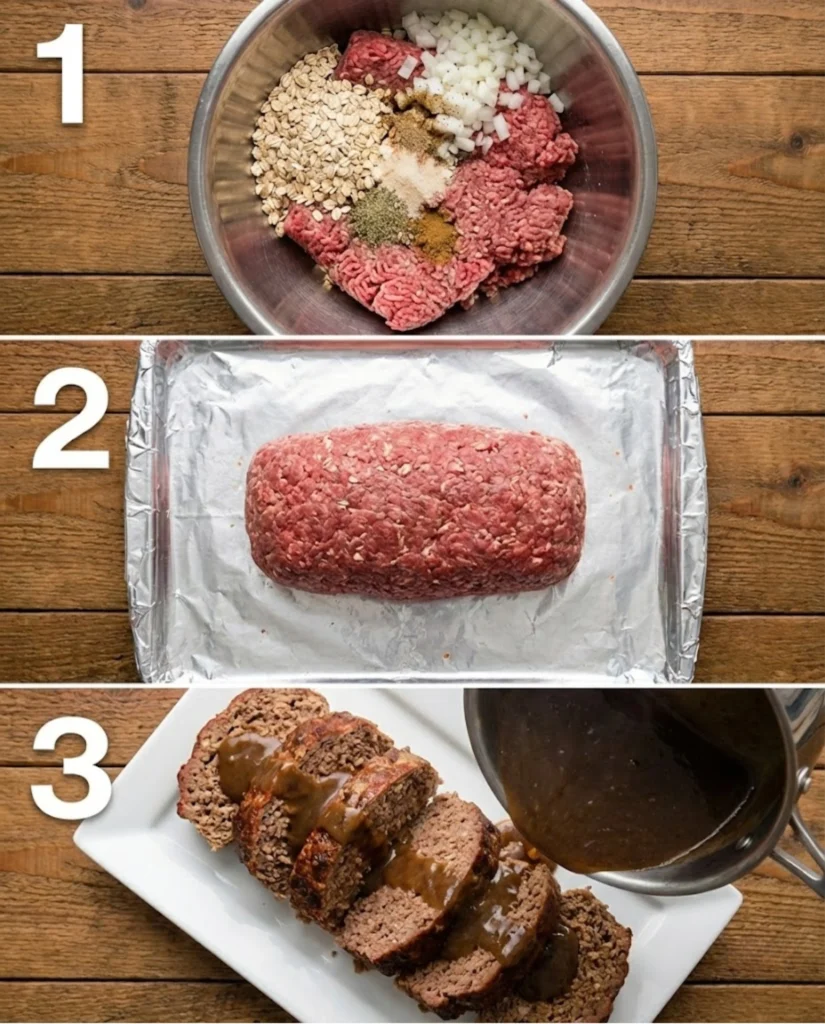 Meatloaf with Brown Gravy steps