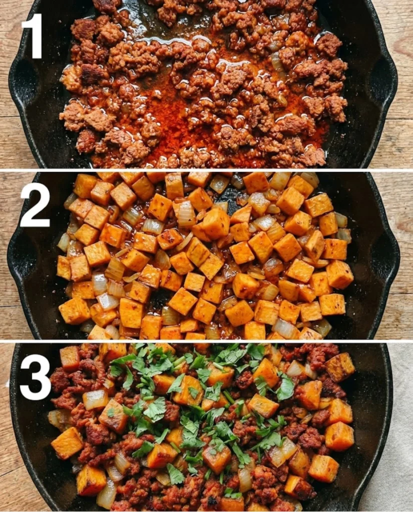 Chorizo & Sweet Potato Skillet Hash steps
