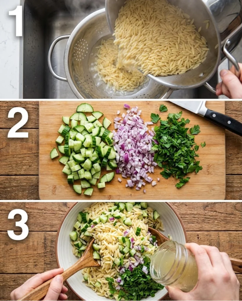 Orzo Pasta Salad steps