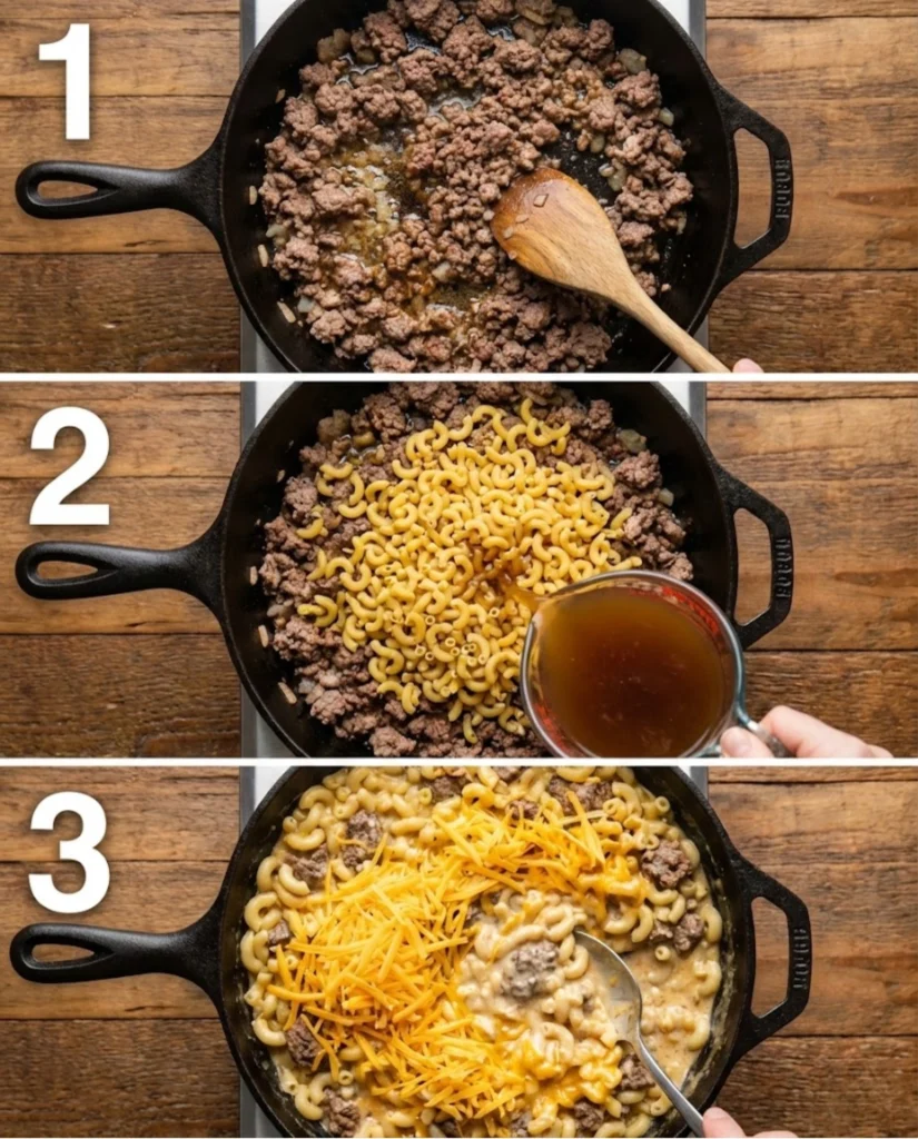 Minced Beef Mac and Cheese steps