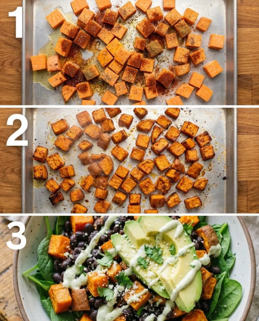Roasted Sweet Potato Taco Bowls steps