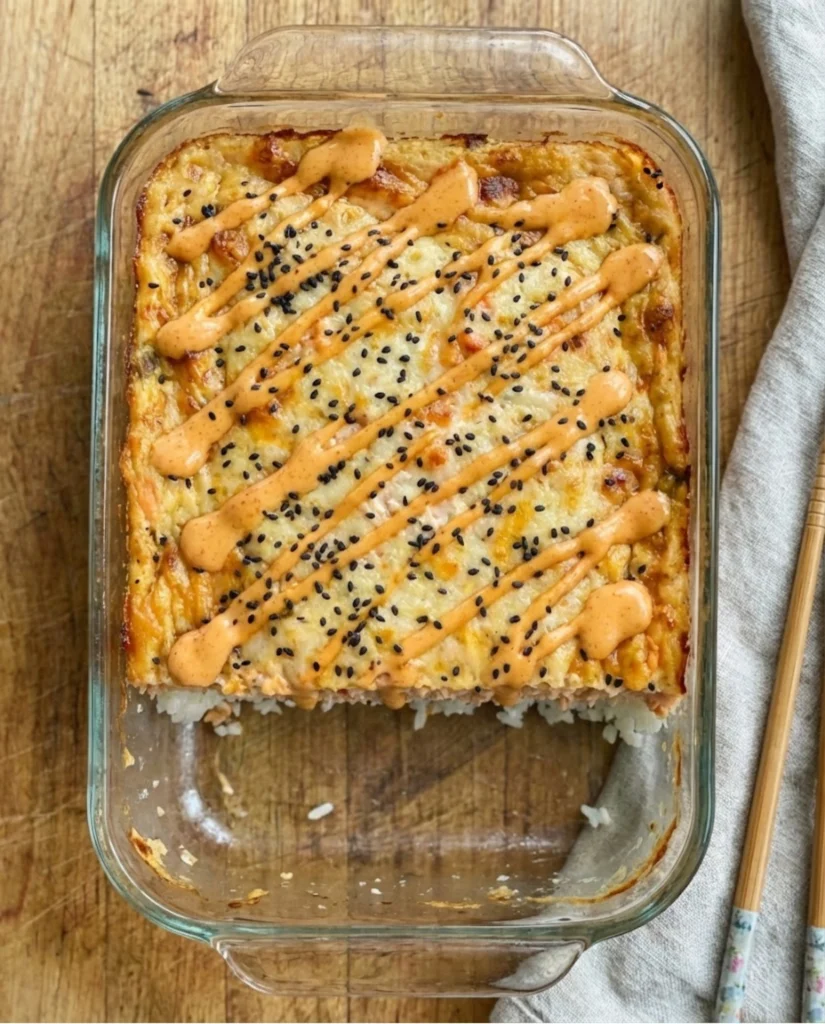 Spicy Salmon Sushi Bake
