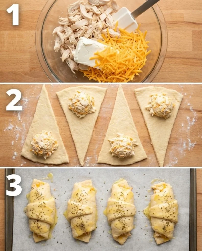 Cheesy Chicken Crescent Rolls steps