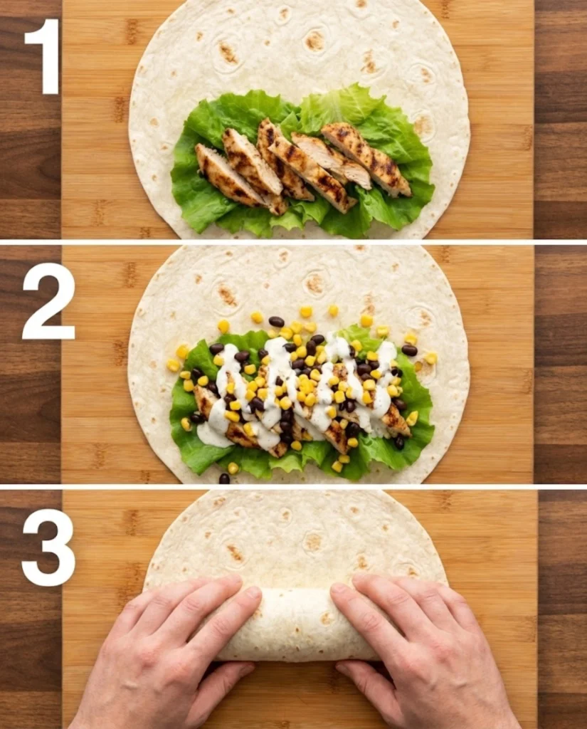 Southwest Chicken Wrap steps