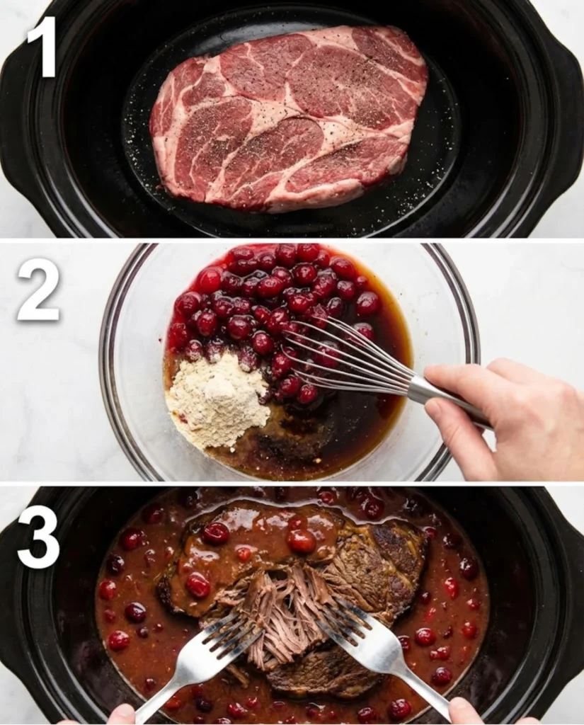 Crockpot Cranberry Pot Roast steps