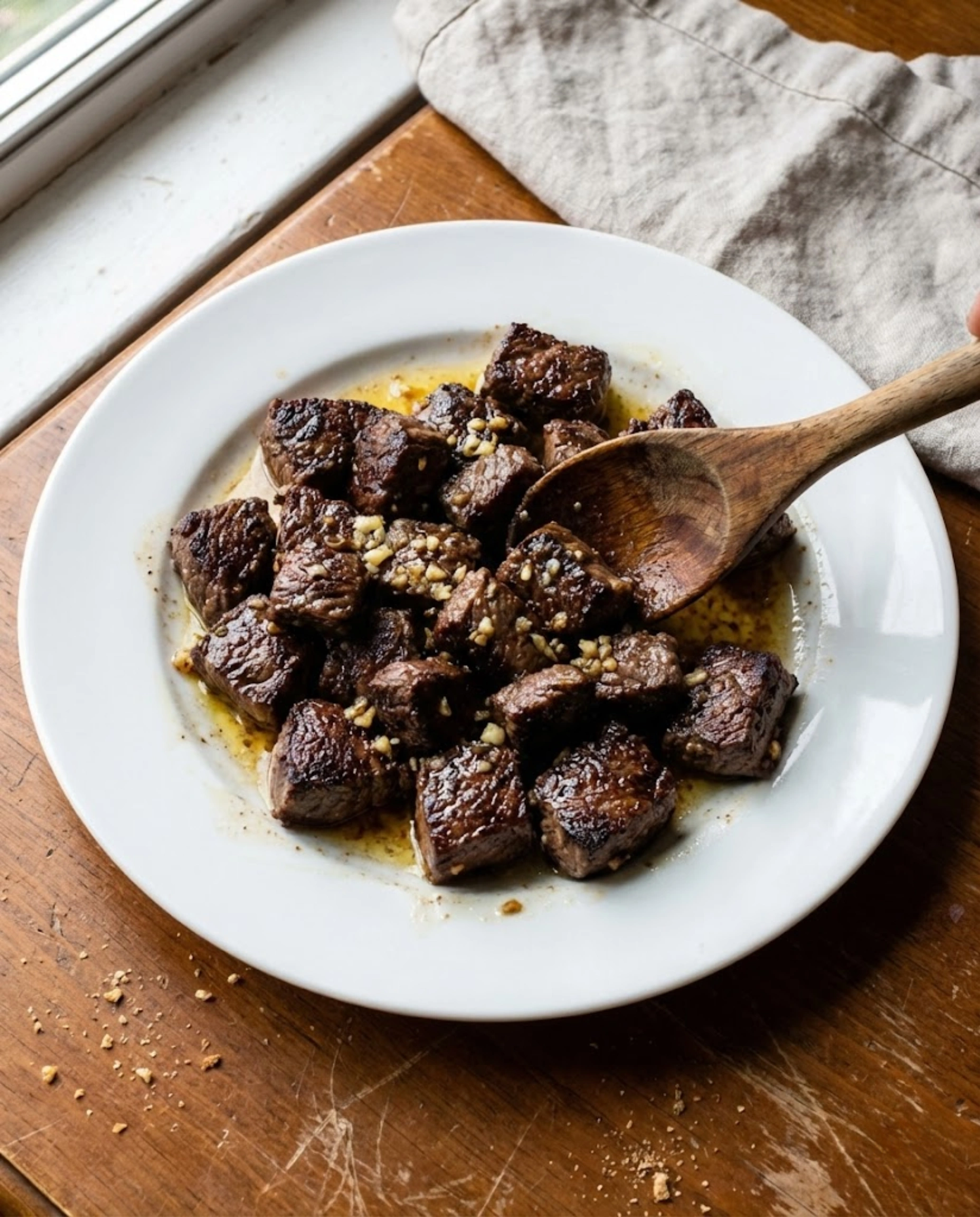 Crockpot Garlic Butter Steak Bites