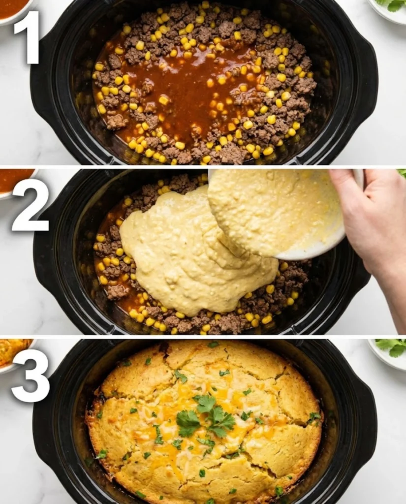 Slow Cooker Tamale Pie steps