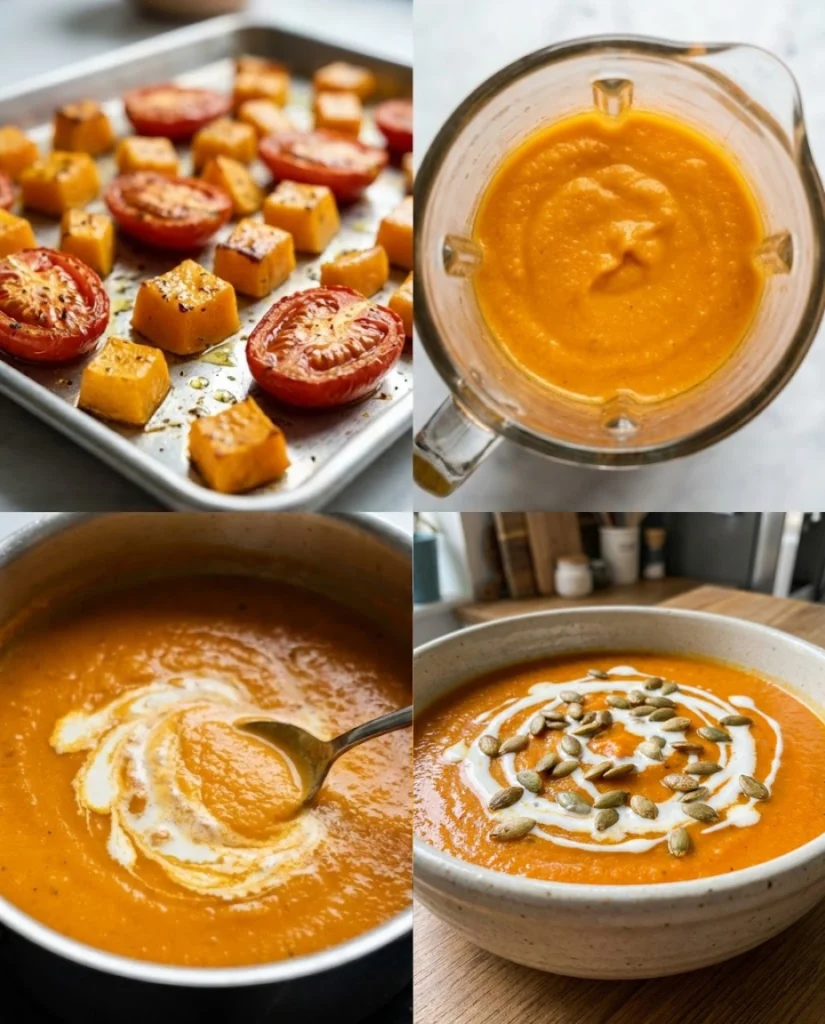 Tomato Butternut Bisque steps