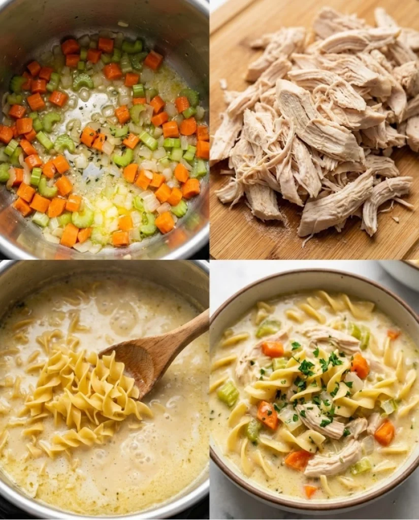 Creamy Chicken Noodle Soup steps