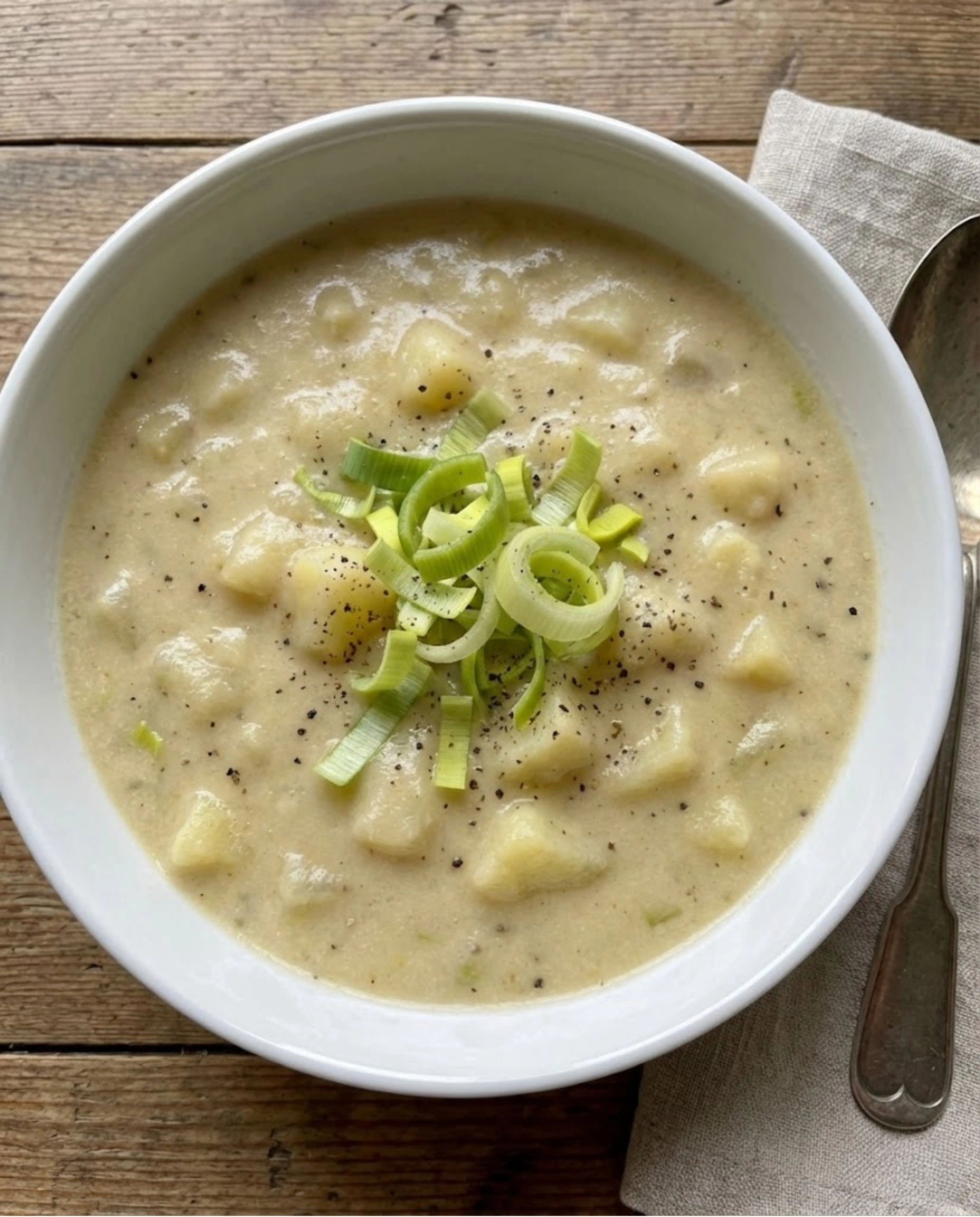 Creamy Boursin, Tater & Leek Soup